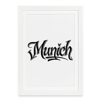 Munich - Affiche encadrée (27 × 37 cm) - blanc - Devant