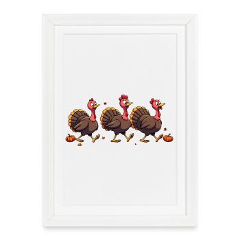 Bébé dinde de Thanksgiving - Affiche encadrée (27 × 37 cm) - blanc - Devant