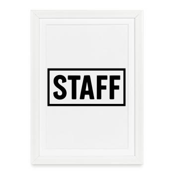 Chemise minimaliste STAFF – Club & Équipe d’événements - Affiche encadrée (27 × 37 cm) - blanc - Devant