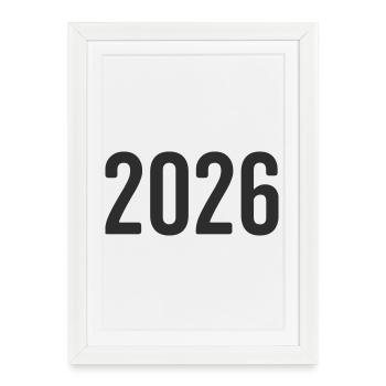 Réveillon du Nouvel An 2026 - Affiche encadrée (27 × 37 cm) - blanc - Devant