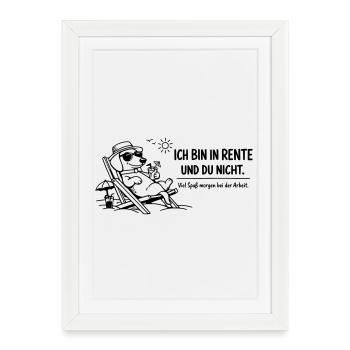 Photo drôle de retraité qui dit teckel - Affiche encadrée (27 × 37 cm) - blanc - Devant