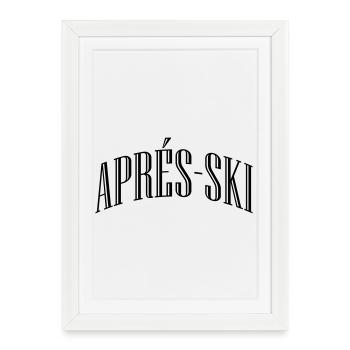 Après-ski lettering - Framed poster (27 × 37 cm) - white - Front