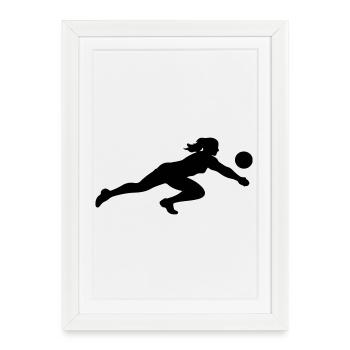 Volleyball Silhouette - Framed poster (27 × 37 cm) - white - Front