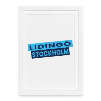 Lidingö Stockholm Diagonal Logo - Framed poster (27 × 37 cm) - white - Front