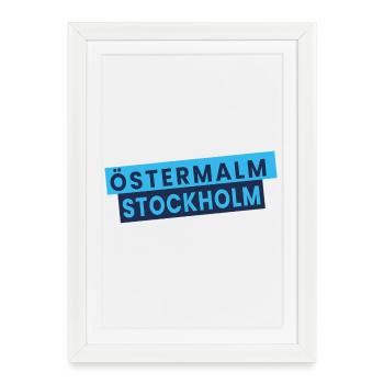 Östermalm Stockholm Empilé - Affiche encadrée (27 × 37 cm) - blanc - Devant