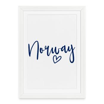 Norway Heart Women's Love Norway - Framed poster (27 × 37 cm) - white - Front