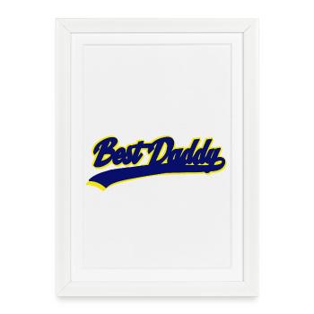 Best Daddy Retro Sport Typography - Framed poster (27 × 37 cm) - white - Front