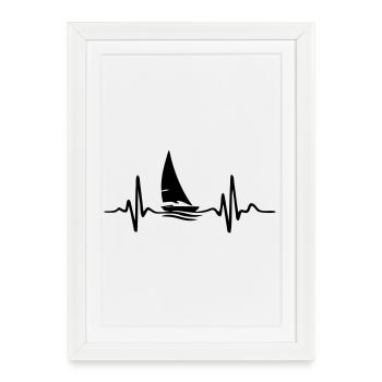 Mer à voile - Affiche encadrée (27 × 37 cm) - blanc - Devant