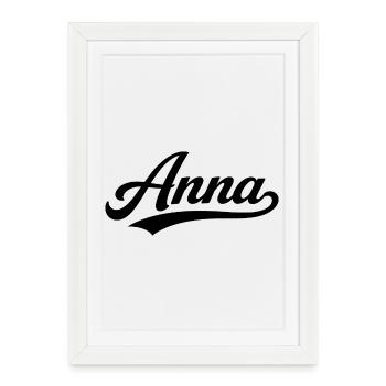 Anna nom premier nom de famille - Affiche encadrée (27 × 37 cm) - blanc - Devant