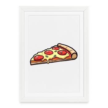 Pizza - Affiche encadrée (27 × 37 cm) - blanc - Devant