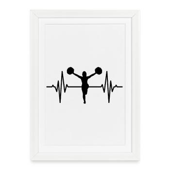 Cheerleader Heart Line - Framed poster (27 × 37 cm) - white - Front