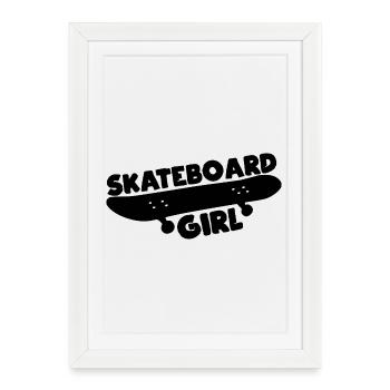 Skateur - Affiche encadrée (27 × 37 cm) - blanc - Devant