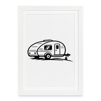 Remorque de camping - Affiche encadrée (27 × 37 cm) - blanc - Devant