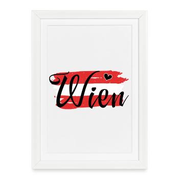 Drapeau Autriche Vienne - Affiche encadrée (27 × 37 cm) - blanc - Devant