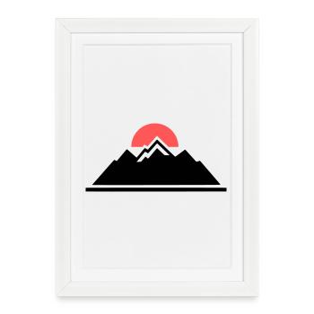 Mountains Sun Hiking Outdoor Alpine Club - Framed poster (27 × 37 cm) - white - Front