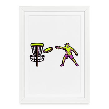 Disc Golf Player Throw Graphic - Framed poster (27 × 37 cm) - white - Front