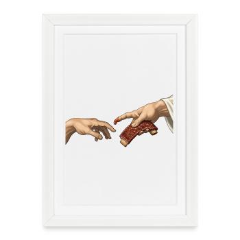 BBQ Ribs – The Creation – Fun Barbecue - Framed poster (27 × 37 cm) - white - Front