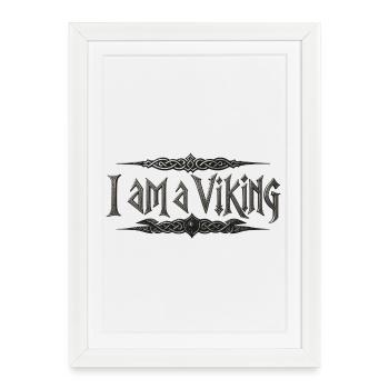 Je suis un Viking – Typographie du nœud celtique - Affiche encadrée (27 × 37 cm) - blanc - Devant