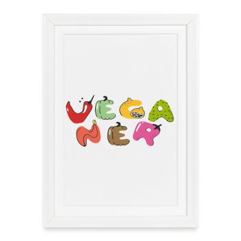 Vegan - Framed poster (27 × 37 cm) - white - Front