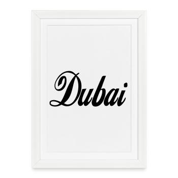 Dubai - couleur personnalisable - Affiche encadrée (27 × 37 cm) - blanc - Devant