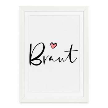 Bride heart hen party gift - Framed poster (27 × 37 cm) - white - Front