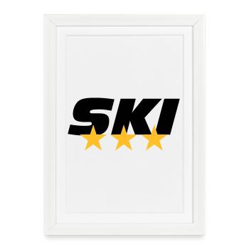 ski - Affiche encadrée (27 × 37 cm) - blanc - Devant