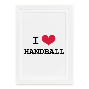 I Love Handball - Affiche encadrée (27 × 37 cm) - blanc - Devant