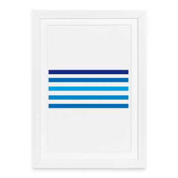 Blue stripes minimal - Framed poster (27 × 37 cm) - white - Front