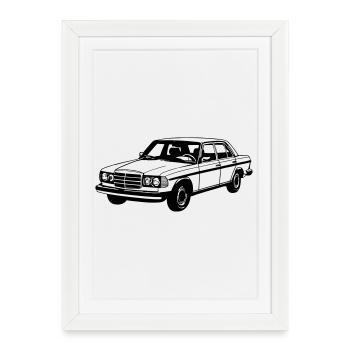MB W123 , Youngtimer / Oldtimer ... (25) - Framed poster (27 × 37 cm) - white - Front