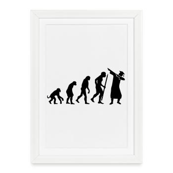 Evolution dab dabbing graduation college student - Affiche encadrée (27 × 37 cm) - blanc - Devant