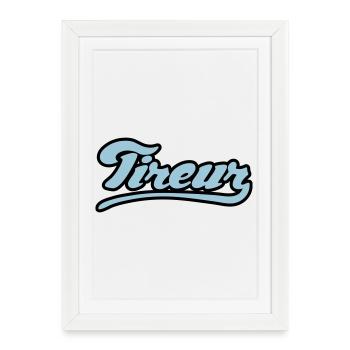 Tireur pétanque flex - Affiche encadrée (27 × 37 cm) - blanc - Devant