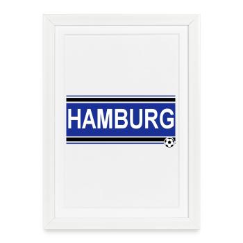 Hamburg , Tradition , Hamburg Fussball Fan (25) - Gerahmtes Poster (27 × 37 cm) - Weiß - Vorne