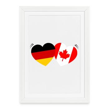Amour germano-canadien - Affiche encadrée (27 × 37 cm) - blanc - Devant