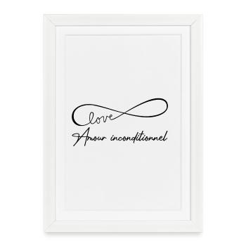 Amour inconditionnel - Amour - Amour sans limite - Affiche encadrée (27 × 37 cm) - blanc - Devant