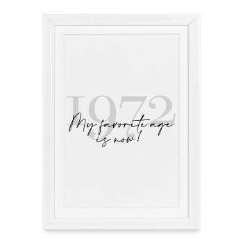 Millésime Année 1972 Script - Affiche encadrée (27 × 37 cm) - blanc - Devant