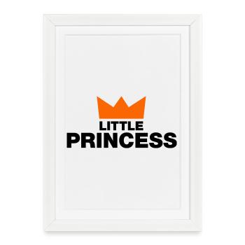 Petite princesse avec couronne - Affiche encadrée (27 × 37 cm) - blanc - Devant