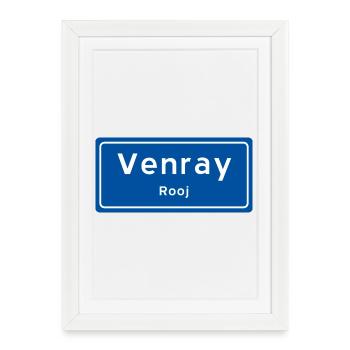 Panneau toponymique Venray - Affiche encadrée (27 × 37 cm) - blanc - Devant