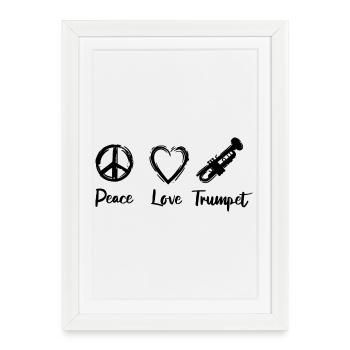 J’adore la trompette - Affiche encadrée (27 × 37 cm) - blanc - Devant