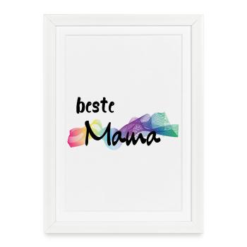 Beste Mama - best mummy - Framed poster (27 × 37 cm) - white - Front