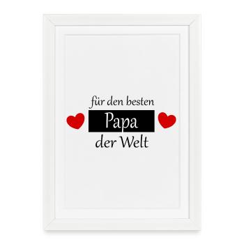 Fête des pères 2026 cadeau Papa Papa Meilleur Papa Jamais - Affiche encadrée (27 × 37 cm) - blanc - Devant