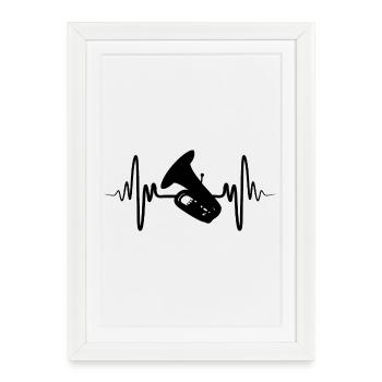 Battement de cœur du tuba - Affiche encadrée (27 × 37 cm) - blanc - Devant