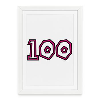 100. 100 YEARS. 100th ANNIVERSARY. BIRTHDAY 100 - Framed poster (27 × 37 cm) - white - Front