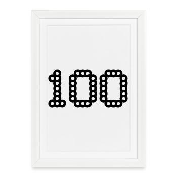 100. ANNIVERSAIRE. HAPPY BIRTHDAY - Affiche encadrée (27 × 37 cm) - blanc - Devant