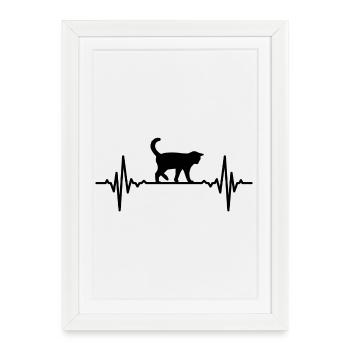 Cat pulse rate - Framed poster (27 × 37 cm) - white - Front