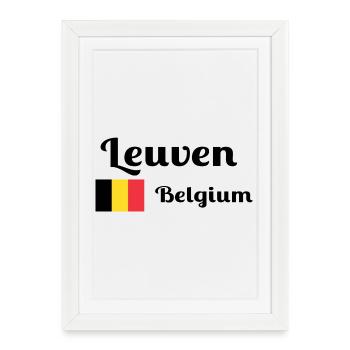Louvain Belgique - Imprimés élégants - Affiche encadrée (27 × 37 cm) - blanc - Devant