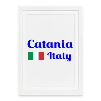 Catane, Italie - Imprimés élégants - Affiche encadrée (27 × 37 cm) - blanc - Devant