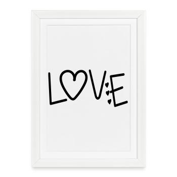SAINT VALENTIN CITATION AMOUR - Affiche encadrée (27 × 37 cm) - blanc - Devant