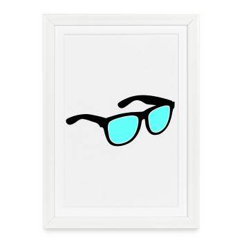 Lunettes Lunettes de soleil - Affiche encadrée (27 × 37 cm) - blanc - Devant
