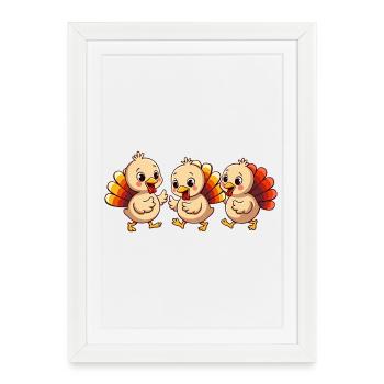 Bébé dinde de Thanksgiving - Affiche encadrée (27 × 37 cm) - blanc - Devant