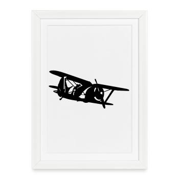 Biplan i-153 - Affiche encadrée (27 × 37 cm) - blanc - Devant